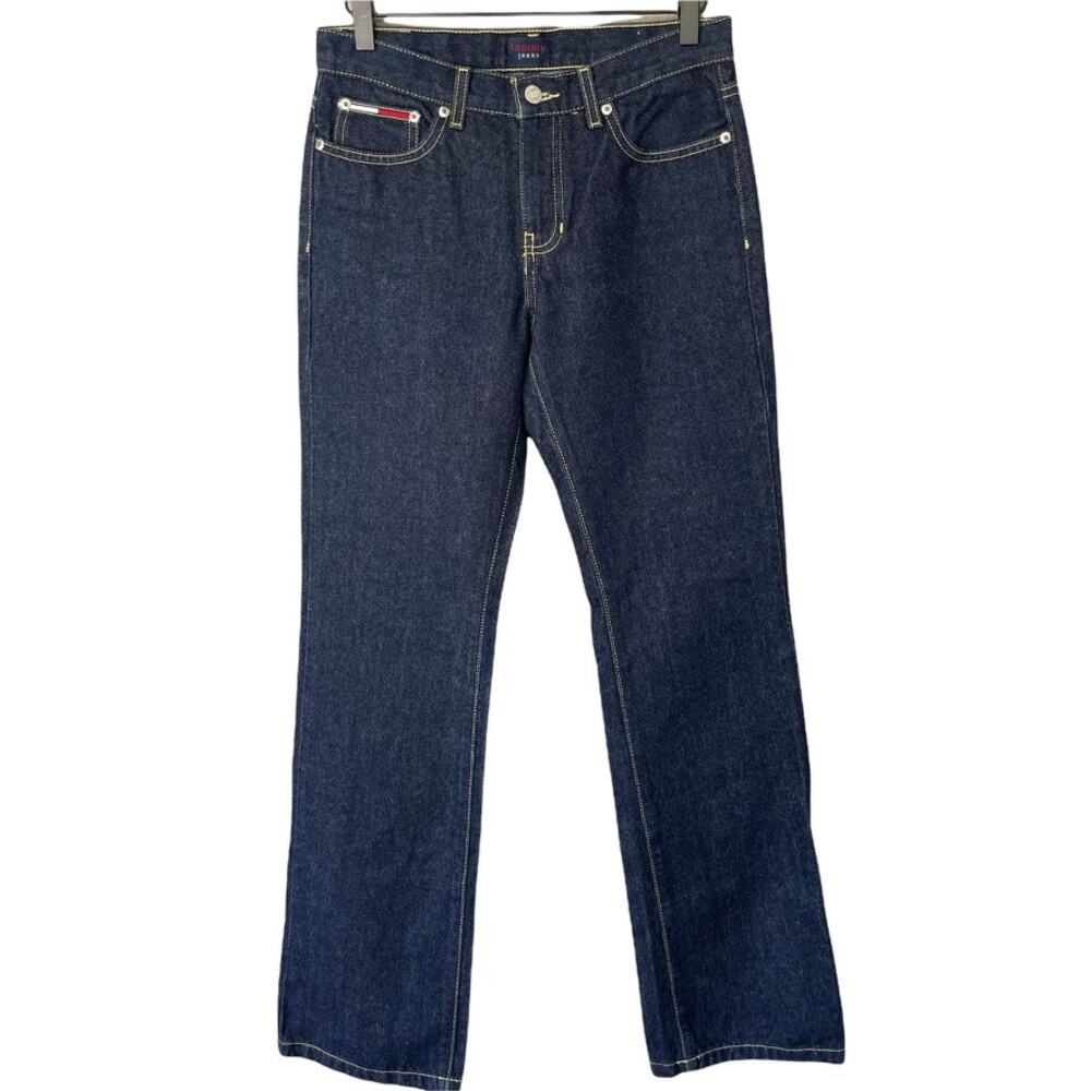 Vintage Tommy Jeans Classic Blue Dark Wash Roc Roc Bootcut Y2K Womens Jeans 5